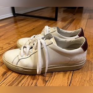Men’s White Leather Common Projects Achilles Sneakers Size 40/7.5